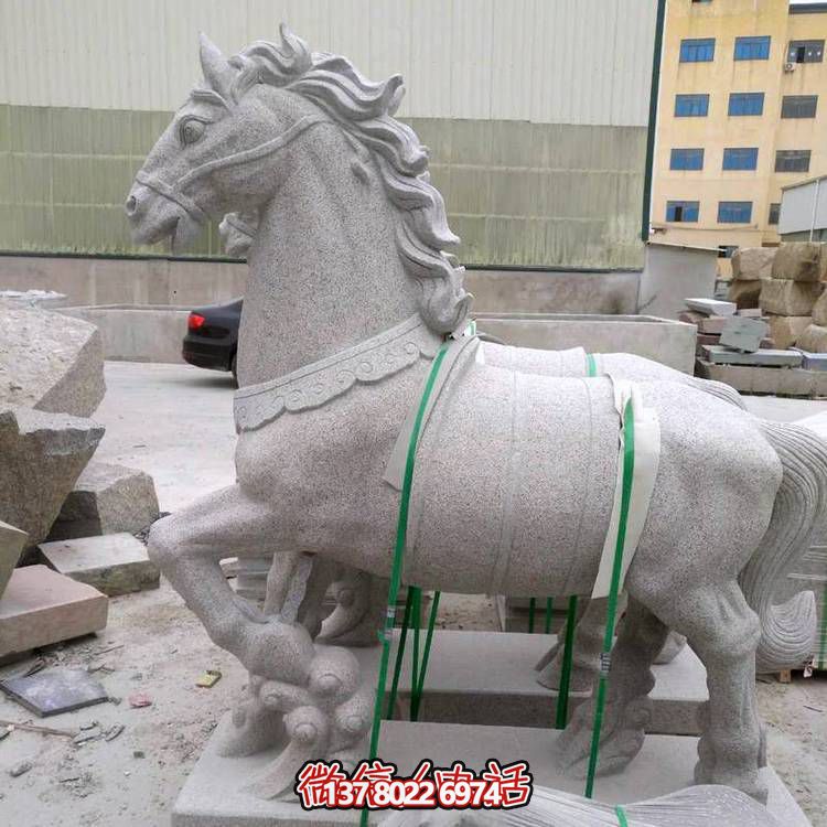 主題砂巖雕刻馬擺件，點(diǎn)綴園林廣場(chǎng)美景