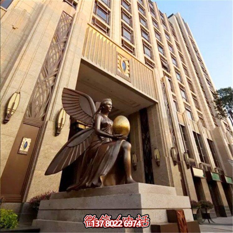 玻璃鋼仿銅西方女人物雕塑，為小區(qū)、寫字樓門前添彩