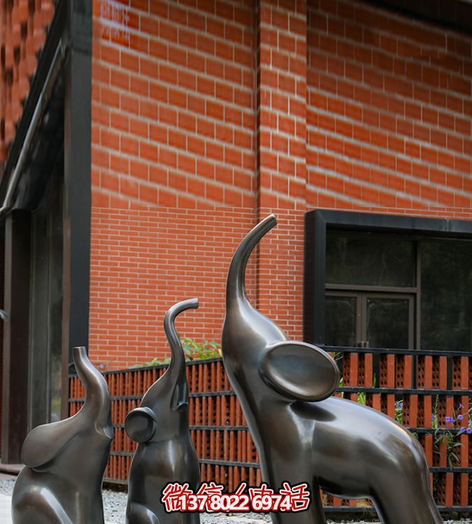 高端玻璃鋼擺件仿銅抽象大象，給你帶來美好生活