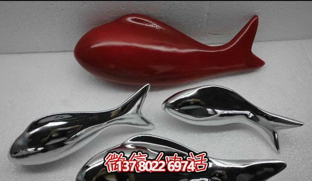 精致簡約不銹鋼魚雕塑，點(diǎn)綴室內(nèi)裝飾