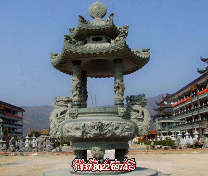 仿古寶蓋龍浮雕香爐，點(diǎn)綴景區(qū)廣場(chǎng)
