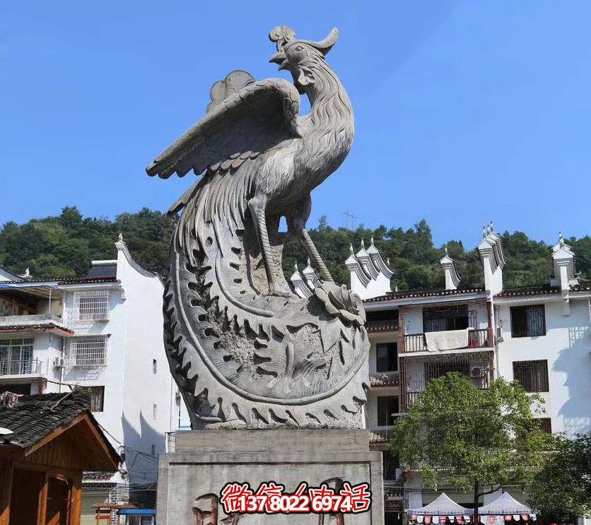 鳳凰雕塑，給公園帶來靈動之美