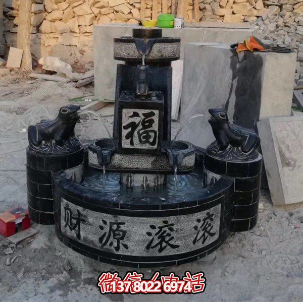 大理石雕刻造景擺件，營造室外庭院財(cái)源滾滾流水水