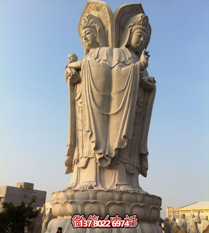 大型觀音大理石雕塑，精美的園林景觀裝飾