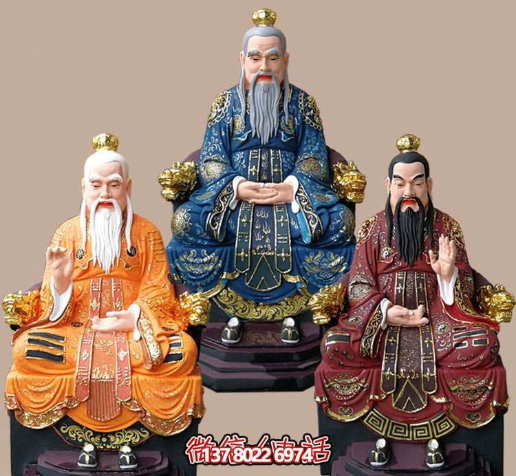 玻璃鋼老子三清尊神佛像，精美彩繪全景展示梵形神寶君