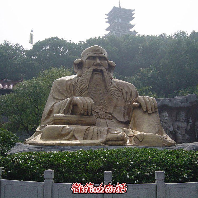 廣場(chǎng)景區(qū)大型銅雕老子，戶(hù)外仿銅古代人物雕塑